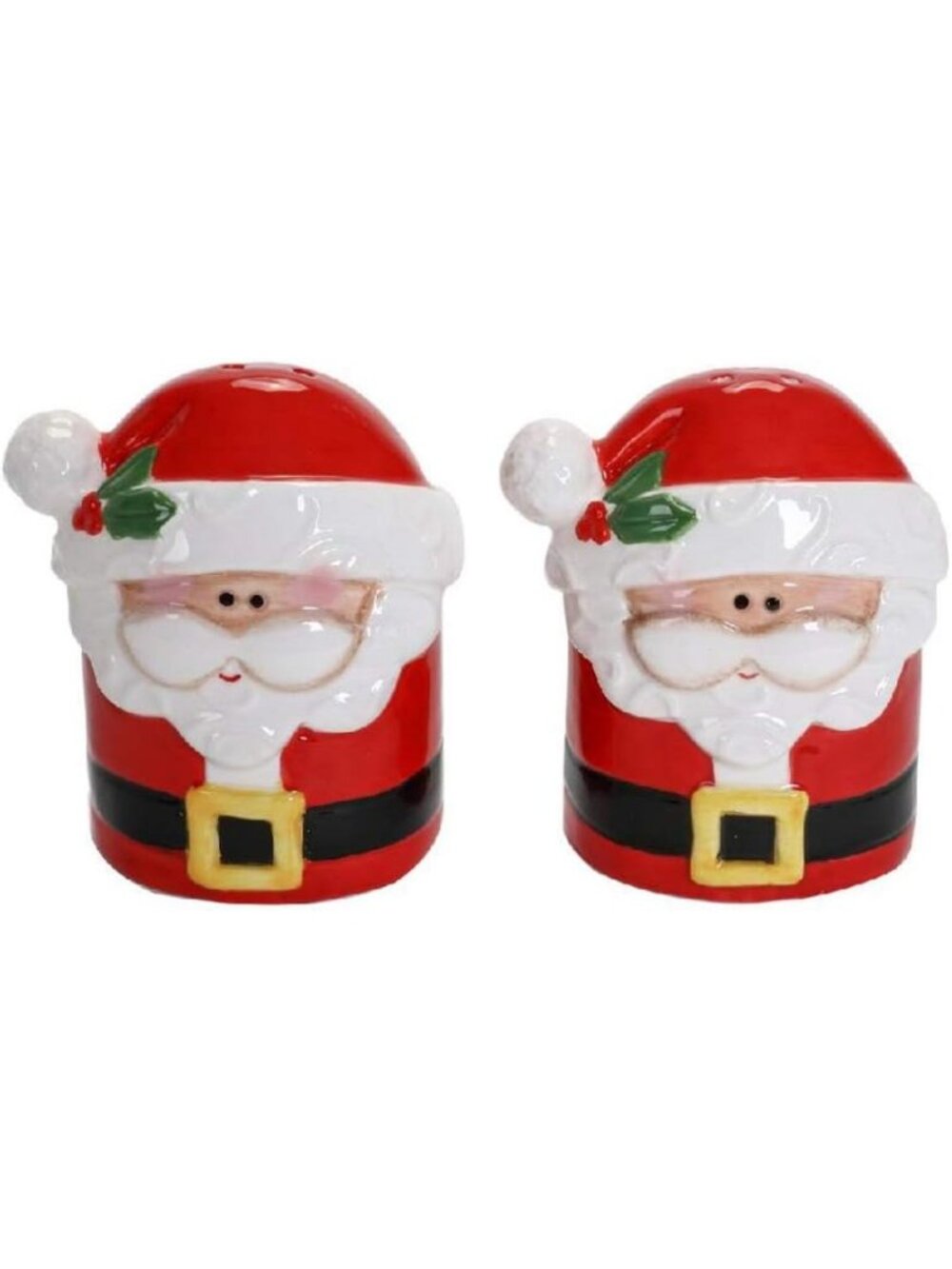 Dolomite Set of Christmas Santa Salt and Pepper Shakers - Red